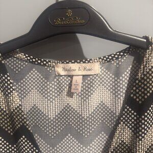 Harlow and Rose Chevron Print Jumpsuit Womens Size L Belted Sleeveless One Piece